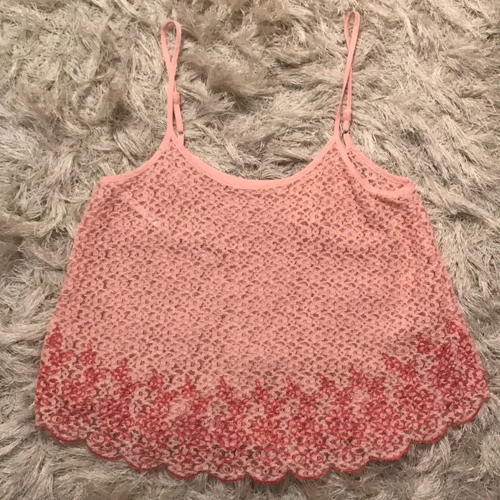 Floral lace tank top